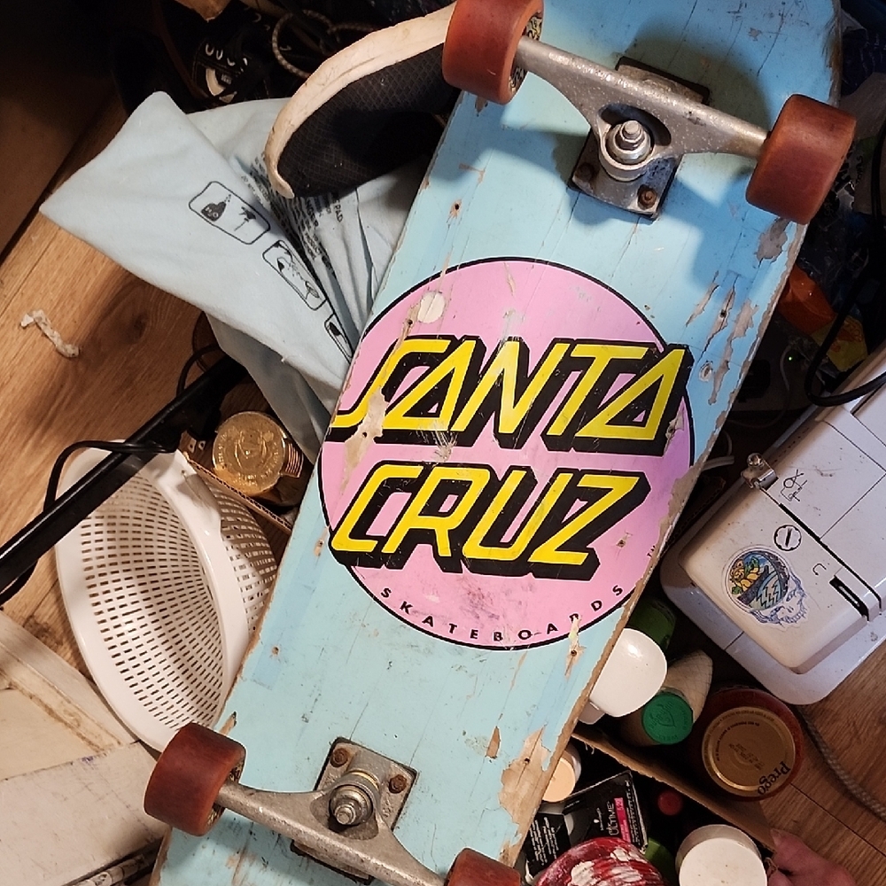 Santa Cruz Skateboards Pink and Black Logo Skateboard Great Shape, Sturdy.